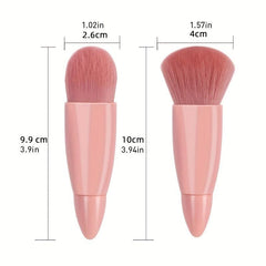 5 Pack Portable Mini Makeup Brush Set With Mirror And Case