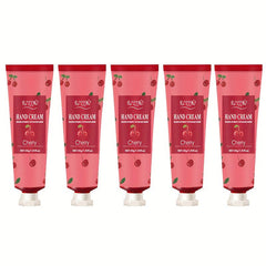 5Pcs Cherry Hand Cream Moisturizing for Dry Hands Travel Size Lotion