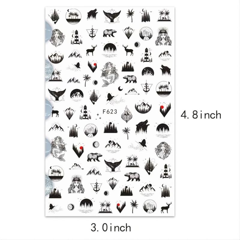 French Tip Nail Art Stickers Self Adhesive Nail Decals for Easy Manicure