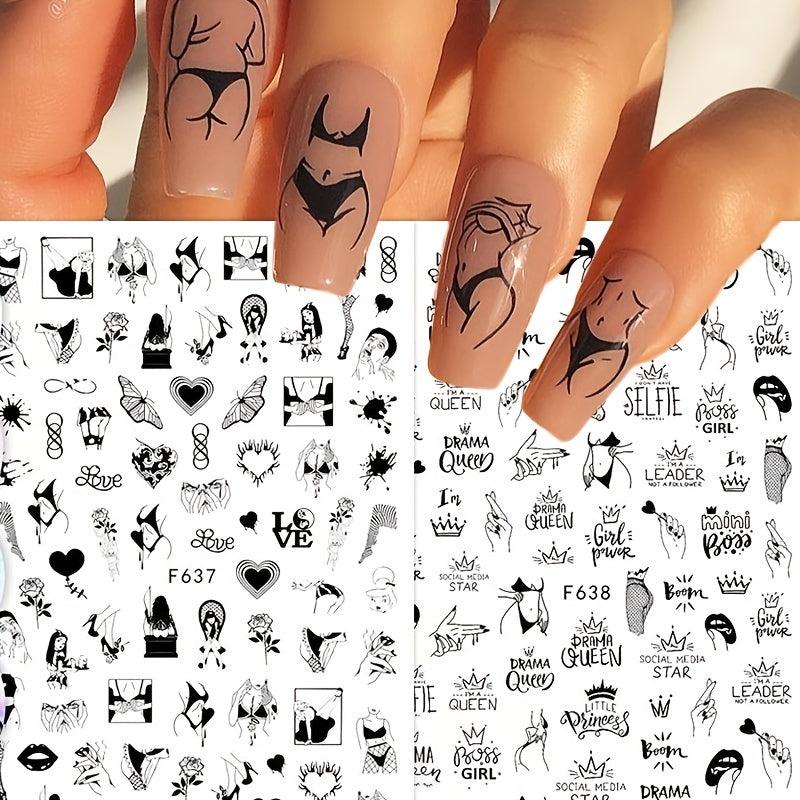 French Tip Nail Art Stickers Self Adhesive Nail Decals for Easy Manicure