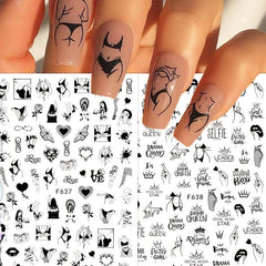 French Tip Nail Art Stickers Self Adhesive Nail Decals for Easy Manicure