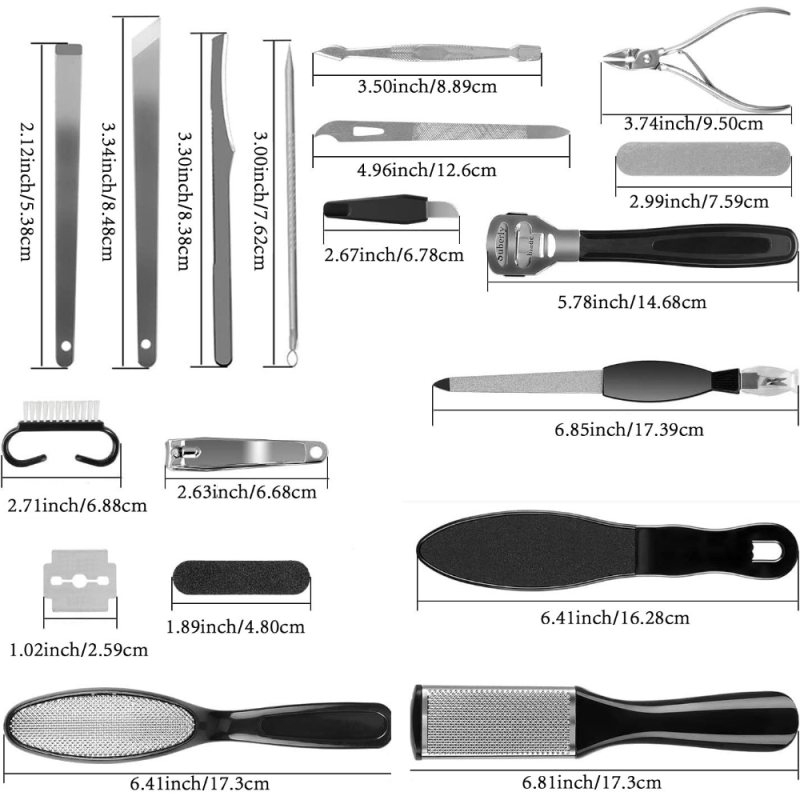 36-in-1 Professional Pedicure Manicure Kit Stainless Steel Foot Care Set