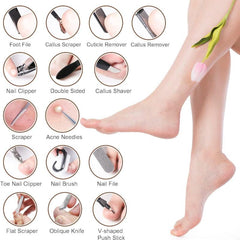 36-in-1 Professional Pedicure Manicure Kit Stainless Steel Foot Care Set