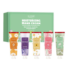 5pc Floral Hand Cream Gift Set - Deeply Moisturizing & Nourishing for Dry Hands