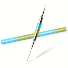 5pcs Nail Art Liner Brushes Set, Metal Handle, Gel Polish Painting Precision