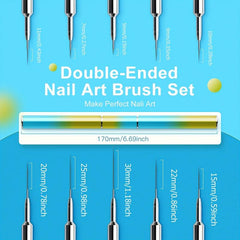 5pcs Nail Art Liner Brushes Set, Metal Handle, Gel Polish Painting Precision