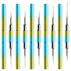 5pcs Nail Art Liner Brushes Set, Metal Handle, Gel Polish Painting Precision