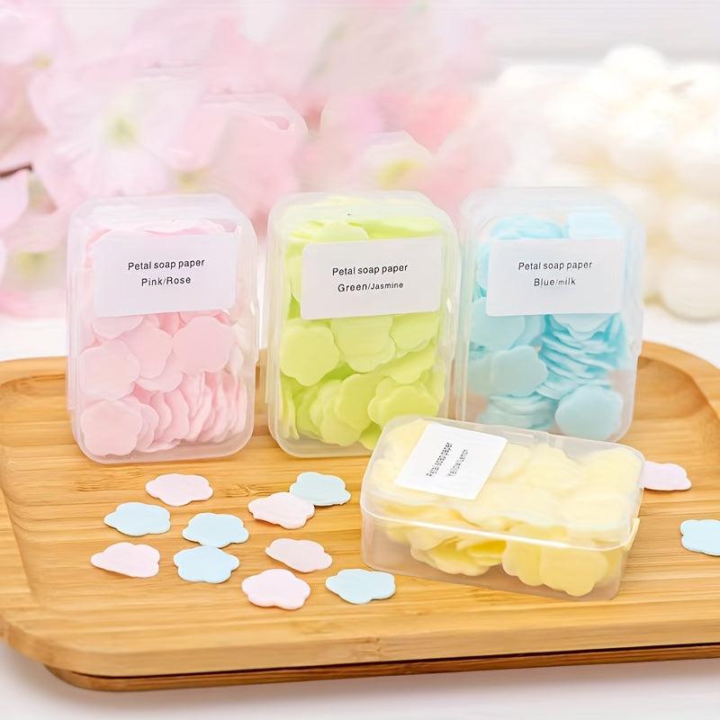 4pcs Portable Hand Washing Tablets Soap Paper Students Disposable Travel