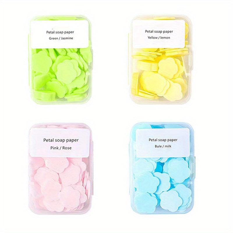 4pcs Portable Hand Washing Tablets Soap Paper Students Disposable Travel