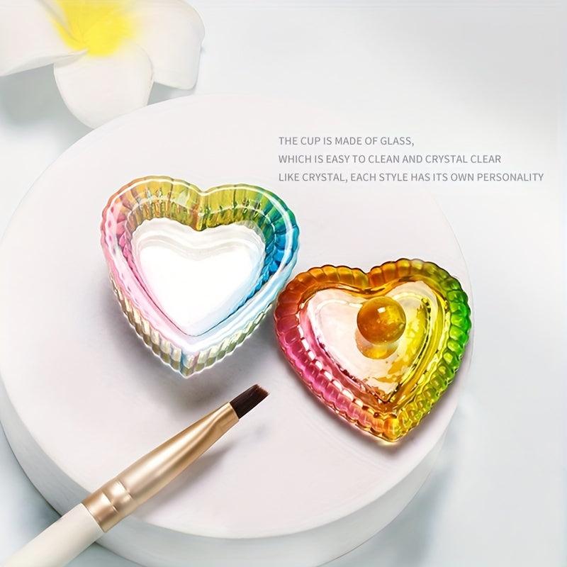 Colorful Glass Dappen Dish with Lid Nail Art Supplies