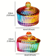 Colorful Glass Dappen Dish with Lid Nail Art Supplies