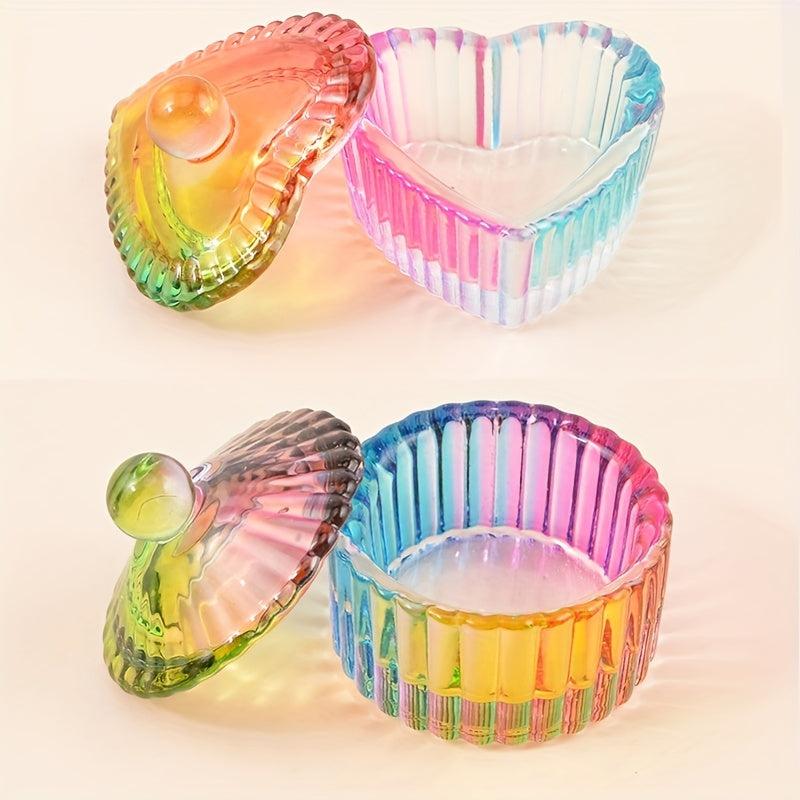 Colorful Glass Dappen Dish with Lid Nail Art Supplies