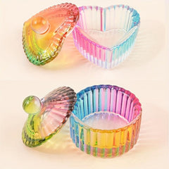 Colorful Glass Dappen Dish with Lid Nail Art Supplies