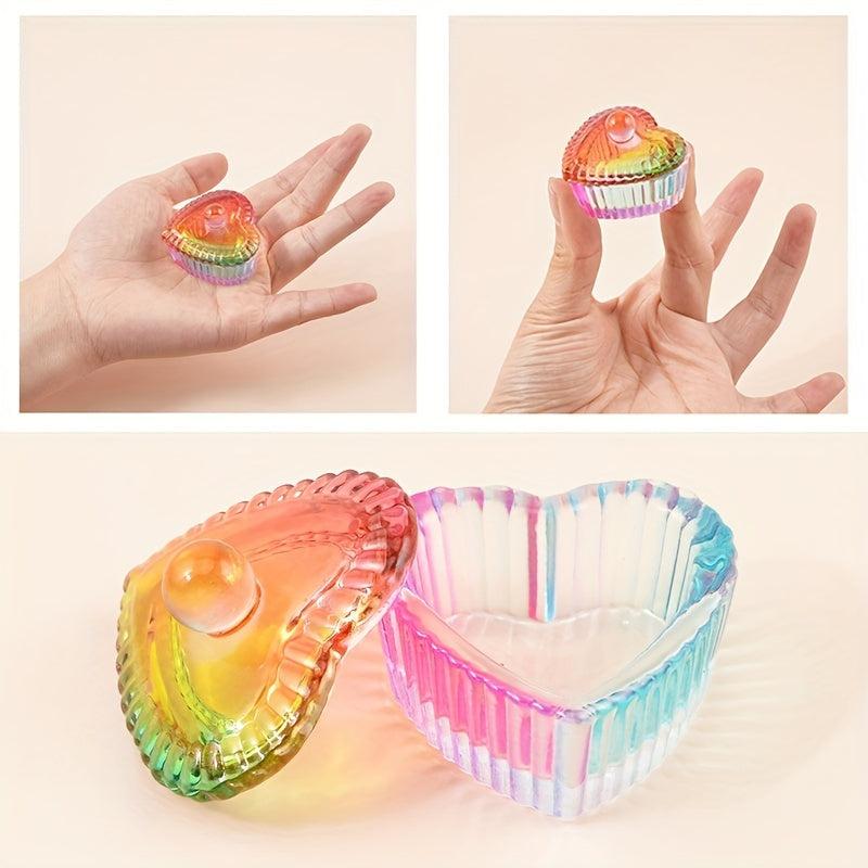 Colorful Glass Dappen Dish with Lid Nail Art Supplies