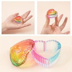 Colorful Glass Dappen Dish with Lid Nail Art Supplies