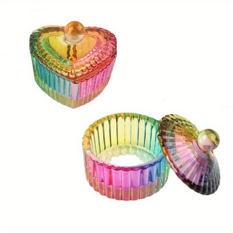 Colorful Glass Dappen Dish with Lid Nail Art Supplies