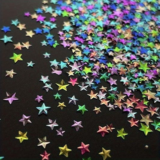 12 Colors Laser Star Nail Art Studs Pentagran Nail Rivet Jewelry