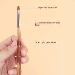 9Pcs Nail Art Brushes Set Brown Transparent Acrylic Nail Art Liner Brush