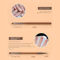 9Pcs Nail Art Brushes Set Brown Transparent Acrylic Nail Art Liner Brush