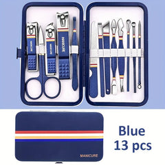 19pcs Nail Cutters Set Stainless Steel Nail Clippers Manicure Kits Scissors