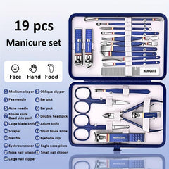 19pcs Nail Cutters Set Stainless Steel Nail Clippers Manicure Kits Scissors