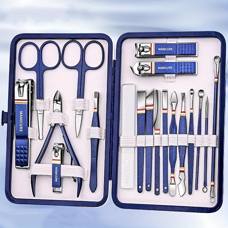 19pcs Nail Cutters Set Stainless Steel Nail Clippers Manicure Kits Scissors