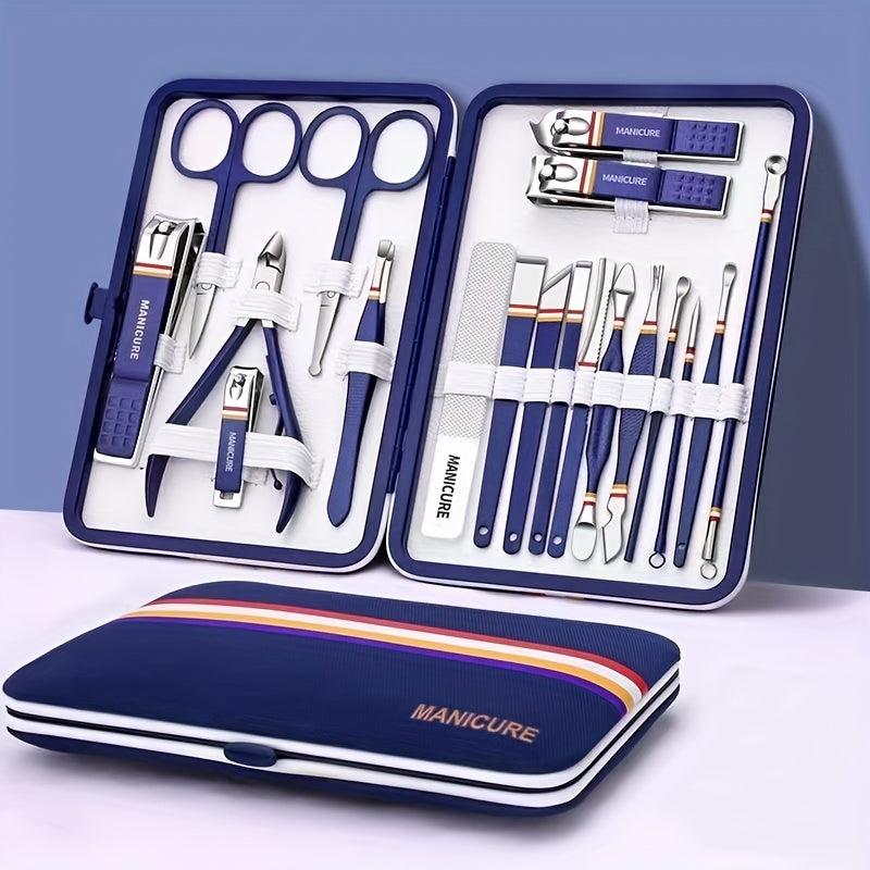 19pcs Nail Cutters Set Stainless Steel Nail Clippers Manicure Kits Scissors