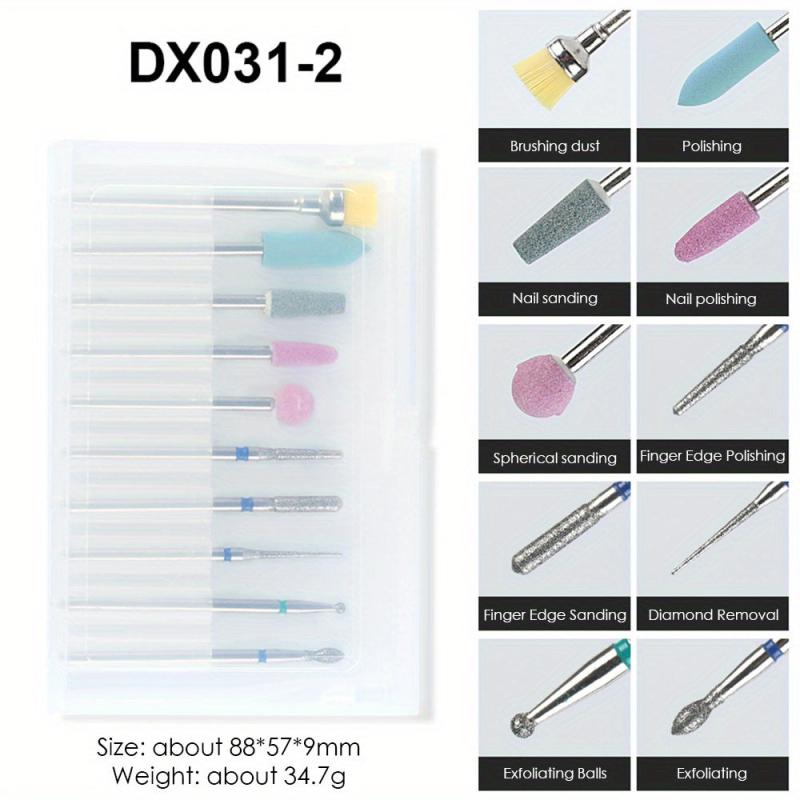 10pcs Carbide Cuticle Remover Drill Bits Set for Nails
