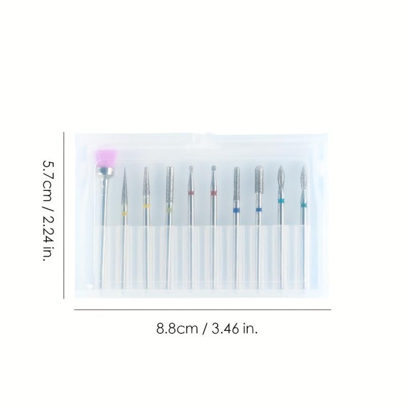 10pcs Carbide Cuticle Remover Drill Bits Set for Nails