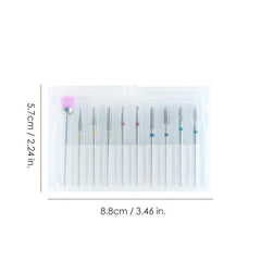 10pcs Carbide Cuticle Remover Drill Bits Set for Nails