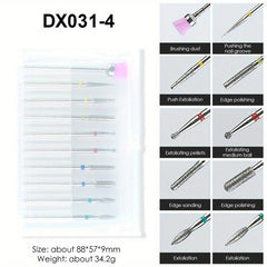 10pcs Carbide Cuticle Remover Drill Bits Set for Nails
