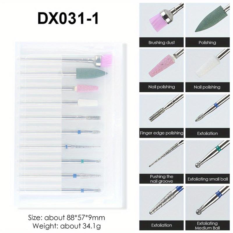 10pcs Carbide Cuticle Remover Drill Bits Set for Nails