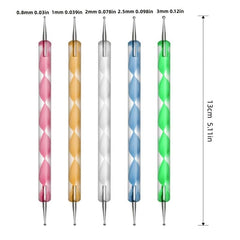 15pcs Nail Art Brushes Set Nail Dotting Tools Dust Brush Striping Pens