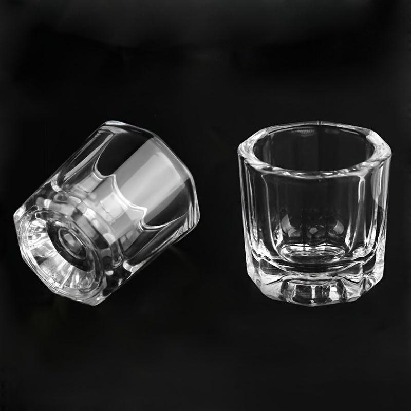 2 pcs Clear Glass Nail Monomer Liquid Bowl for Acrylic Nail Art