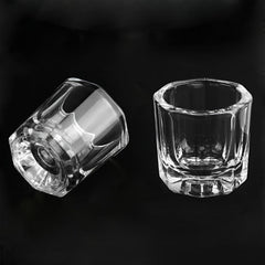 2 pcs Clear Glass Nail Monomer Liquid Bowl for Acrylic Nail Art