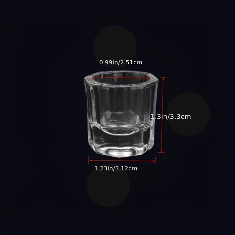 2 pcs Clear Glass Nail Monomer Liquid Bowl for Acrylic Nail Art