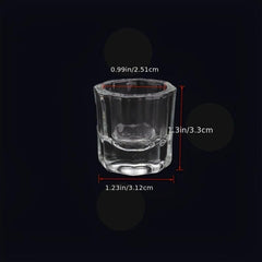 2 pcs Clear Glass Nail Monomer Liquid Bowl for Acrylic Nail Art