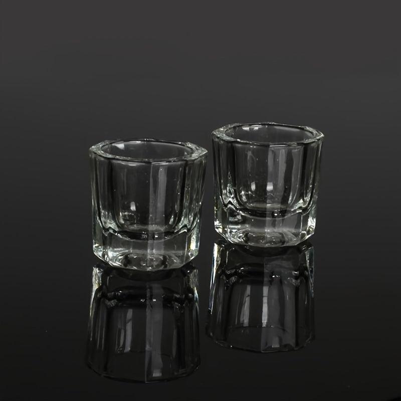 2 pcs Clear Glass Nail Monomer Liquid Bowl for Acrylic Nail Art