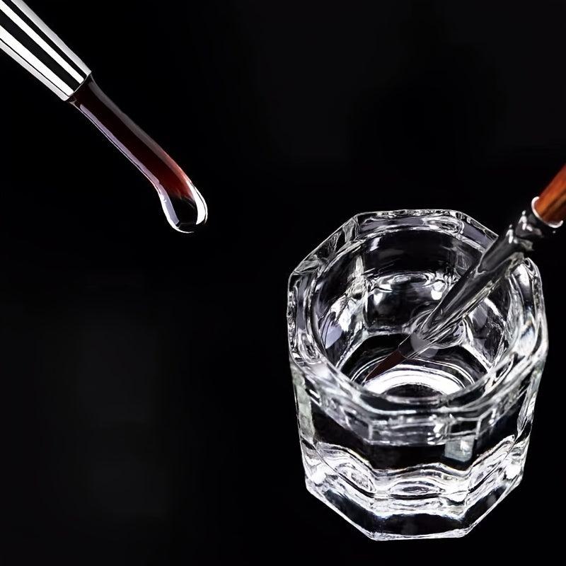 2 pcs Clear Glass Nail Monomer Liquid Bowl for Acrylic Nail Art