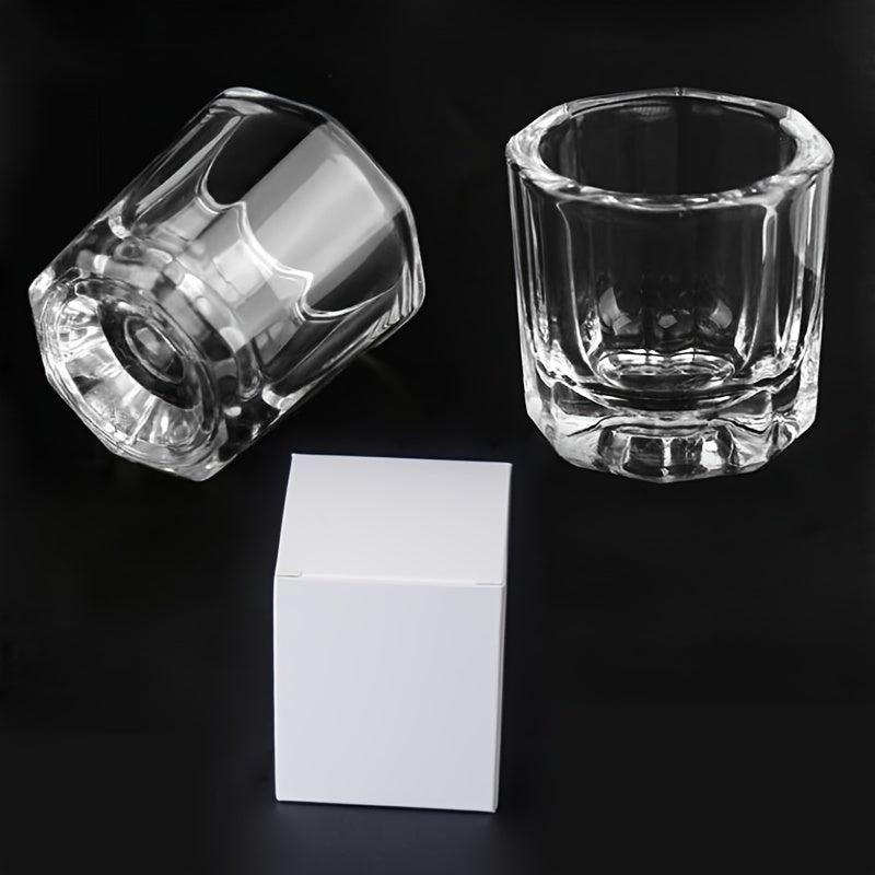 2 pcs Clear Glass Nail Monomer Liquid Bowl for Acrylic Nail Art