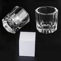 2 pcs Clear Glass Nail Monomer Liquid Bowl for Acrylic Nail Art