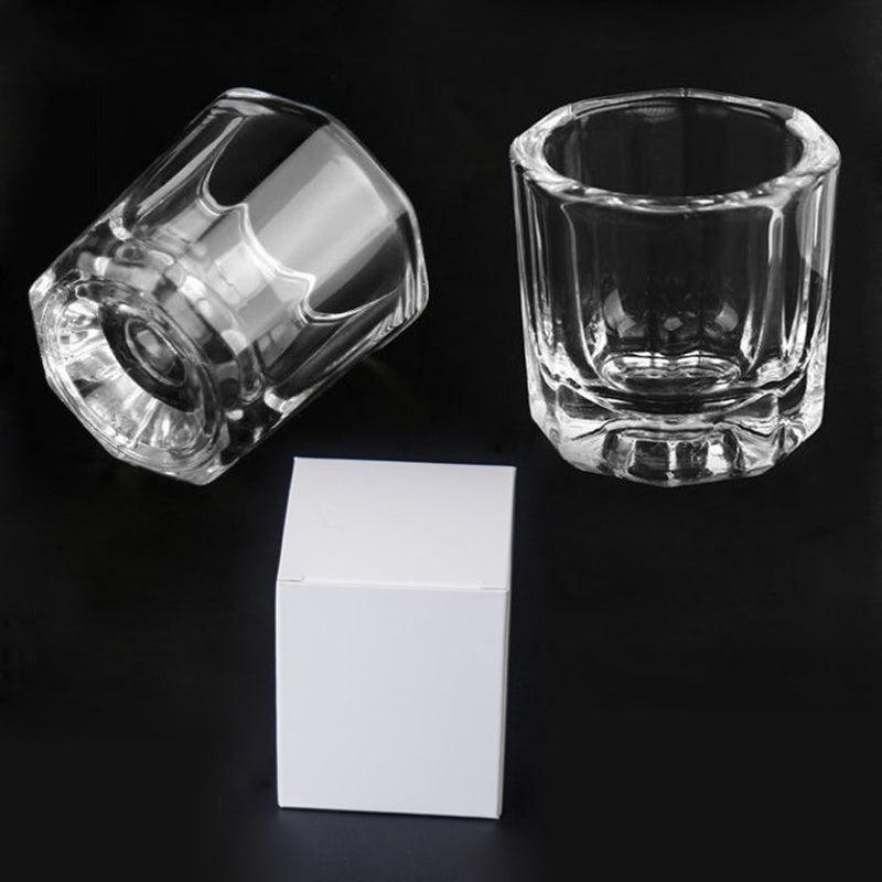 2 pcs Clear Glass Nail Monomer Liquid Bowl for Acrylic Nail Art