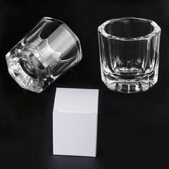 2 pcs Clear Glass Nail Monomer Liquid Bowl for Acrylic Nail Art