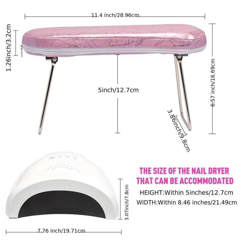 Nail Arm Rest Microfiber Leather Manicure Hand Pillow Pink