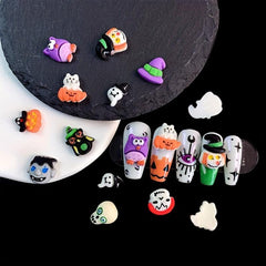 Halloween Nail Art Charms 3D Resin Cartoon Pumpkin Ghost Skull