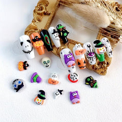 Halloween Nail Art Charms 3D Resin Cartoon Pumpkin Ghost Skull