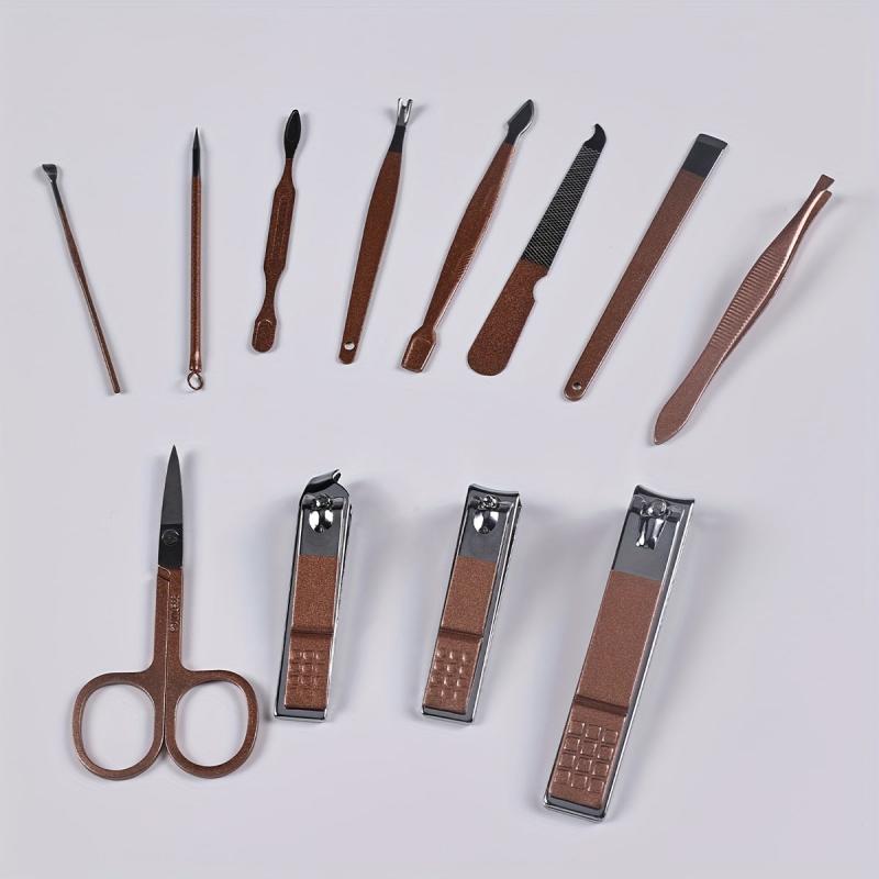 12 Pcs Nail Clippers Set Stainless Steel Manicure Pedicure Kit with Storage Bag