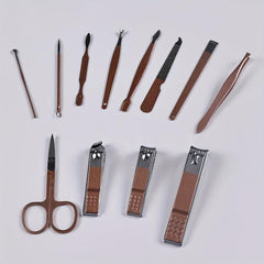 12 Pcs Nail Clippers Set Stainless Steel Manicure Pedicure Kit with Storage Bag