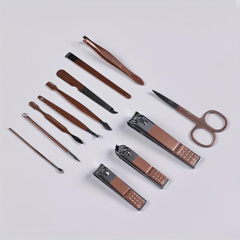12 Pcs Nail Clippers Set Stainless Steel Manicure Pedicure Kit with Storage Bag