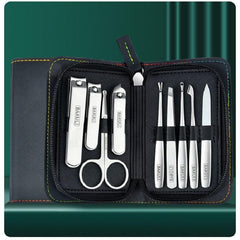 9-Piece Professional Manicure Set with Stainless Steel Nail Clippers and Cutters
